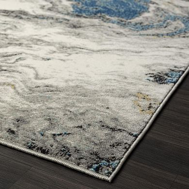 Luxe Weavers Abstract Wavy Marble Swirl Area Rug