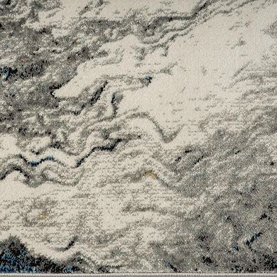 Luxe Weavers Abstract Wavy Marble Swirl Area Rug