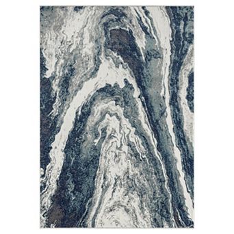 Luxe Weavers Abstract Wavy Marble Swirl Area Rug
