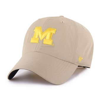 Men's '47 Khaki Michigan Wolverines Clean Up brrr� Adjustable Hat