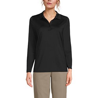 Women's Lands' End Long Sleeve Feminine Fit Rapid Dry Polo Shirt