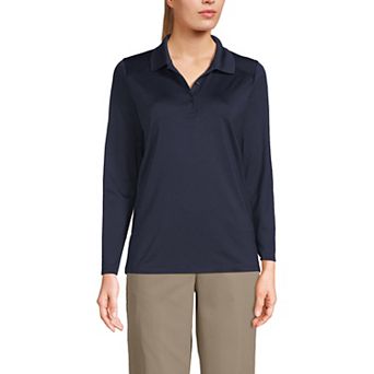 Women's Lands' End Long Sleeve Feminine Fit Rapid Dry Polo Shirt