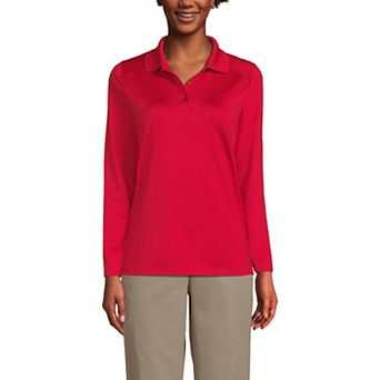 Women's Lands' End Long Sleeve Feminine Fit Rapid Dry Polo Shirt