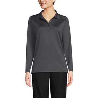 Women's Lands' End Long Sleeve Feminine Fit Rapid Dry Polo Shirt