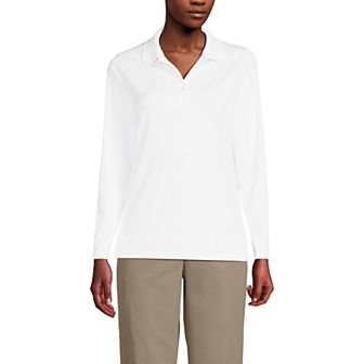 Women's Lands' End Long Sleeve Feminine Fit Rapid Dry Polo Shirt