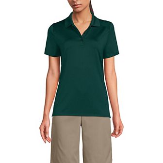 Women's Lands' End Short Sleeve Feminine Fit Rapid Dry Polo Shirt