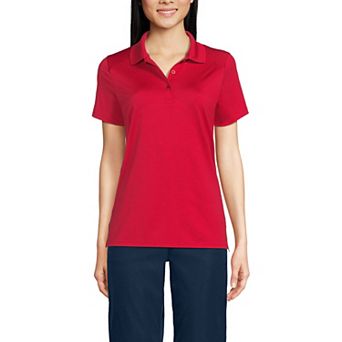 Women's Lands' End Short Sleeve Feminine Fit Rapid Dry Polo Shirt