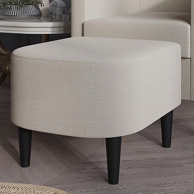 Linen Accent Chair With Stool