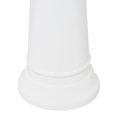 Sunnydaze Misty Blossom Ceramic Outdoor Bird Bath - White and Blue