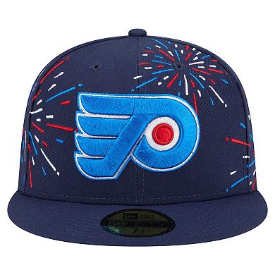 Men's New Era Navy Philadelphia Flyers Americana Fireworks 59FIFTY Fitted Hat
