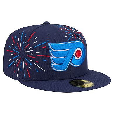 Men's New Era Navy Philadelphia Flyers Americana Fireworks 59FIFTY Fitted Hat