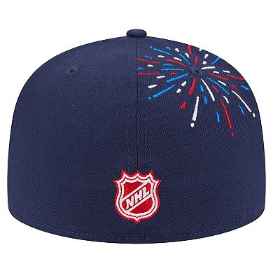 Men's New Era Navy Philadelphia Flyers Americana Fireworks 59FIFTY Fitted Hat