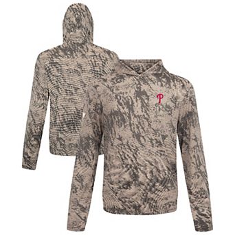 Men's�Levelwear Tan Philadelphia Phillies Insignia Lightweight Long Sleeve Hooded T-Shirt