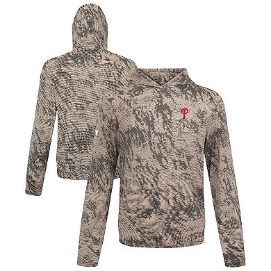 Men's Levelwear Tan Philadelphia Phillies Insignia Lightweight Long Sleeve Hooded T-Shirt