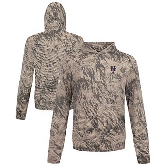 Men's�Levelwear Tan New York Mets Insignia Lightweight Long Sleeve Hooded T-Shirt