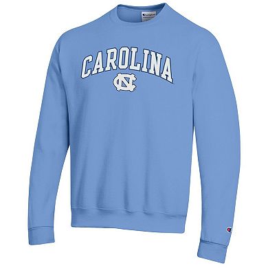 Men's Champion Carolina Blue North Carolina Tar Heels Arch Over Logo Pullover Sweatshirt