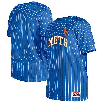 Men's New Era Royal New York Mets Throwback Pinstripe T-Shirt