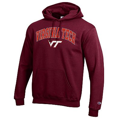 Men's Champion® Maroon Virginia Tech Hokies Arched Logo Fleece Pullover Hoodie