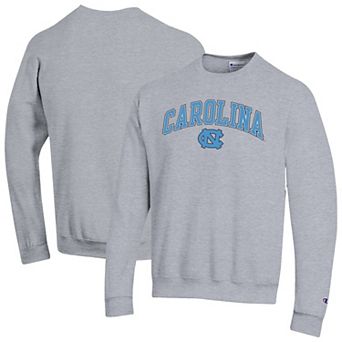 Men's Champion® Heather Gray North Carolina Tar Heels Arch Over Logo Pullover Sweatshirt