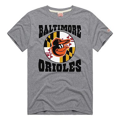 Men's Homage Gray Baltimore Orioles Hyper Local Tri-Blend T-Shirt