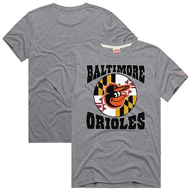 Men's Homage Gray Baltimore Orioles Hyper Local Tri-Blend T-Shirt