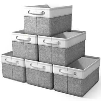 Sorbus 6 Pack 15" Collapsible Storage Bins with Handles - Perfect for Home Storage & Organization