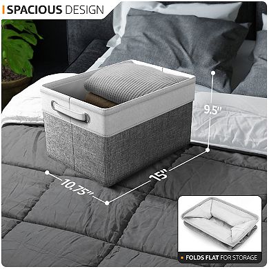 Sorbus 6 Pack 15" Collapsible Storage Bins with Handles - Perfect for Home Storage & Organization