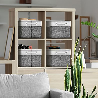 Sorbus 6 Pack 15" Collapsible Storage Bins with Handles - Perfect for Home Storage & Organization