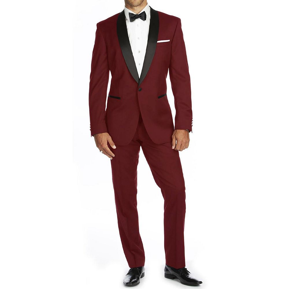 Blue Slim Fit Tuxedo With Satin Shawl Lapel 1 Button main image 1