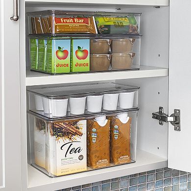 Sorbus 3 Piece Variety Clear Storage Bins For Pantry & Fridge With Hinged Lids