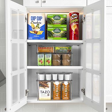Sorbus 3 Piece Variety Clear Storage Bins For Pantry & Fridge With Hinged Lids