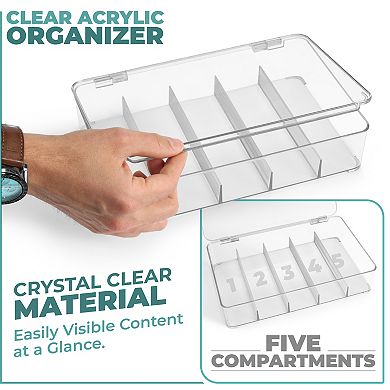 Sorbus 3 Pack Clear Stackable Plastic Sunglass Holder with Hinged Lid