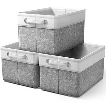 Sorbus 3 Pack 15" Collapsible Storage Bins with Handles - Perfect for Home Storage & Organization