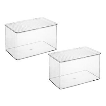 Sorbus 2 Pack Large Storage Bins For Pantry & Fridge With Hinged Lids