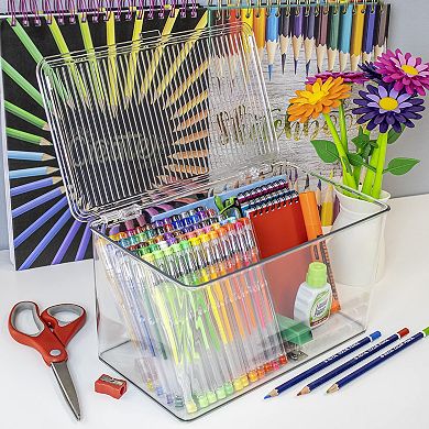 Sorbus 2 Pack Large Storage Bins For Pantry & Fridge With Hinged Lids