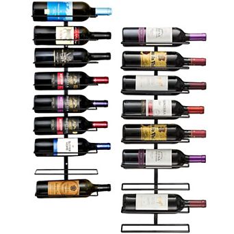 Sorbus Wall Mount Wine Rack - 18 Level Wine Rack Wall Mounted for Wine Bottles, Liquor, Champagne