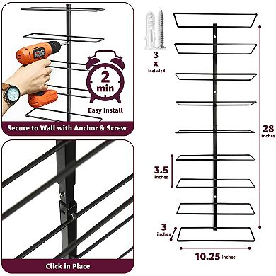 Sorbus Wall Mount Wine Rack - 18 Level Wine Rack Wall Mounted for Wine Bottles, Liquor, Champagne