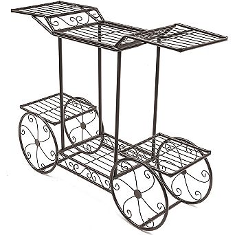 Sorbus Garden Cart Stand & Flower Pot Plant Holder Display Rack