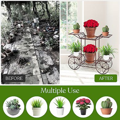 Sorbus Garden Cart Stand & Flower Pot Plant Holder Display Rack