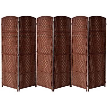Sorbus Extra Wide - Diamond Weave Fiber Room Divider 6 Panel Espresso