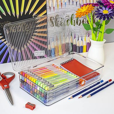 Sorbus Set of 2 Storage Bins For Pantry & Fridge with Hinged Lids