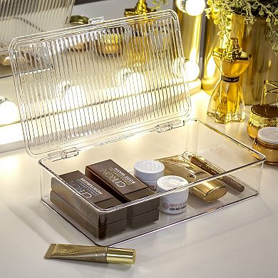 Sorbus Set of 2 Storage Bins For Pantry & Fridge with Hinged Lids