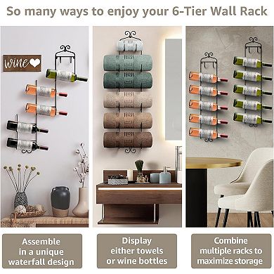 Sorbus 6-Bottle Wall Mounted Wine Rack