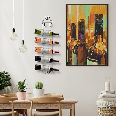 Sorbus 6-Bottle Wall Mounted Wine Rack