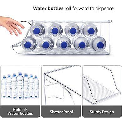 Sorbus Set of 2 Water Bottle Organizer Bins with Lids