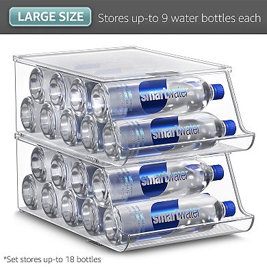 Sorbus Set of 2 Water Bottle Organizer Bins with Lids