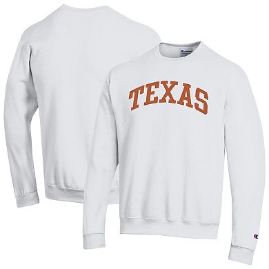 Men's Champion White Texas Longhorns Basic Arch Fleece Pullover Sweatshirt