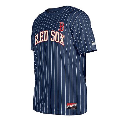 Men's New Era Navy Boston Red Sox Throwback Pinstripe T-Shirt