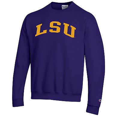 Men's Champion Purple LSU Tigers Basic Arch Fleece Pullover Sweatshirt