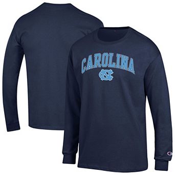 Men's Champion® Navy North Carolina Tar Heels Arch Over Logo Long Sleeve T-Shirt
